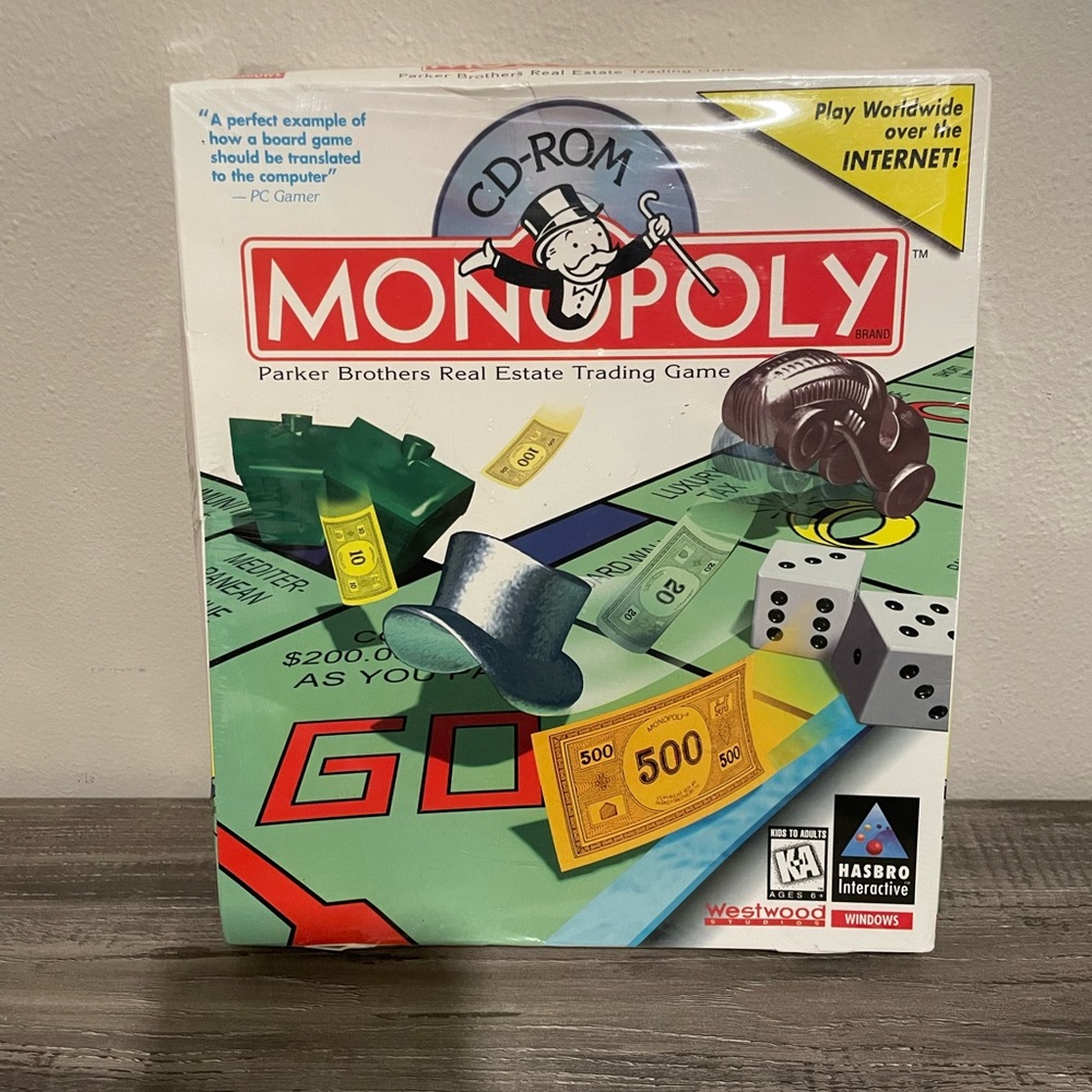 NIP Monopoly CD-ROM (PC, 1997) Parker Brothers Real  Estate Trading Game